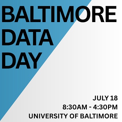 bniajfi's tweet photo. Registration for Baltimore Data Day 2025 is now open! Join us at the University of Baltimore on Friday, July 18, from 8:30am-4:30pm. And be sure to check out our new event this year, Data on Tap, on July 17th. Register here: https://t.co/kanXT2ClC8
#BaltimoreDataDay2025 https://t.co/2r3uyI8f8A