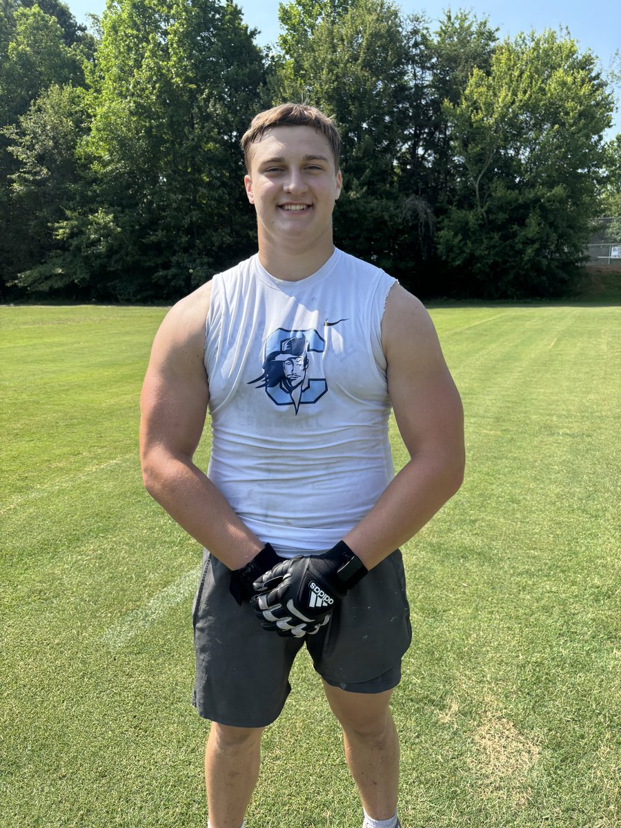 GreerNewsSports's tweet photo. Christ Church 2026 OL Rody Barnett dominating every rep this morning. 

This dude is an absolute UNIT. Has been contacted by several D1 schools this summer. Expecting a lot more to take notice this year. @RodyBarnett2026 https://t.co/DFpW3aeHZo