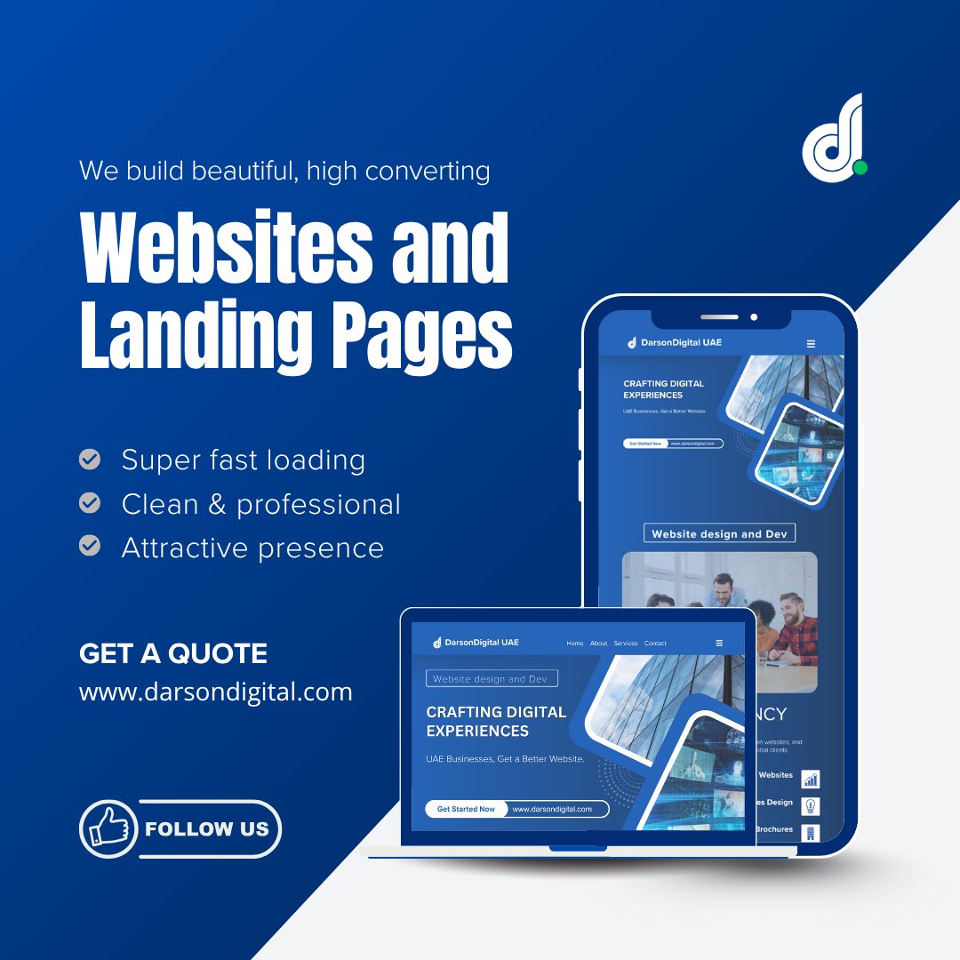 DarsonDigital's tweet photo. Your website should do more than just look good.
We build fast, clean, high-converting websites &amp; landing pages in just days.

Serving UAE, UK, USA &amp; beyond
🔗 https://t.co/AOvs4ubeh0

#WebDesign #LandingPages #DarsonDigital #UAEbusiness #DigitalAgency #UAE #WebsiteDevelopment https://t.co/dfFPIXktAB
