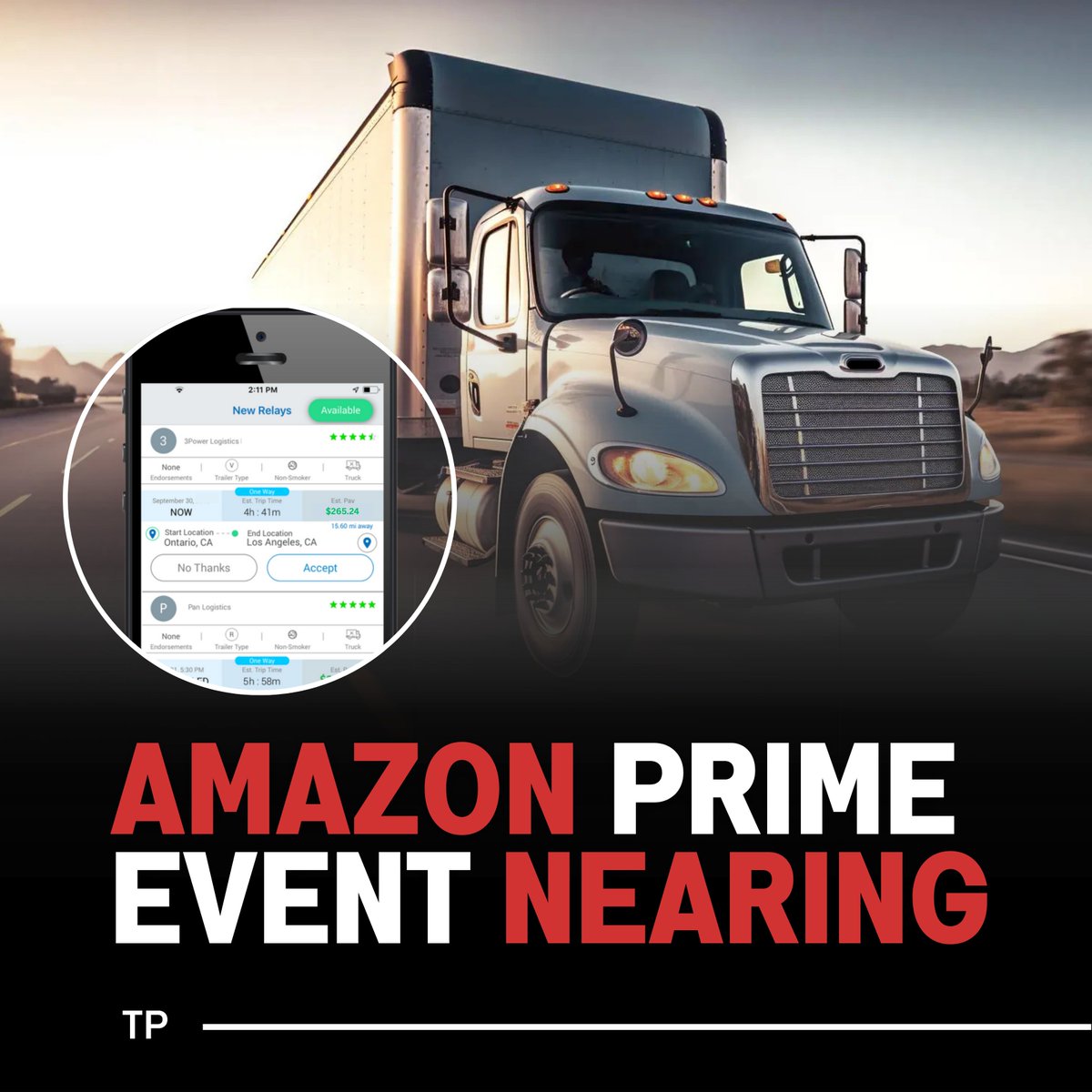 Amazon Prime Day 2025 is just around the corner &amp; it's going to be a lucrative opportunity for relay carriers!

The event is scheduled to take place from July 8-11, making it the longest Prime Day event to date. 

#trucker #entre #BusinessGrowth #business #Logistics #CDL