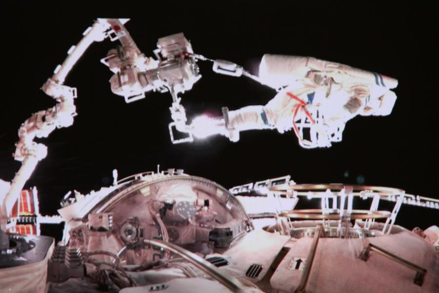 The Shenzhou XX crew on board China's orbiting space station completed their mission's second series of extravehicular activities on Thursday, according to the China Manned Space Agency. (file pic)