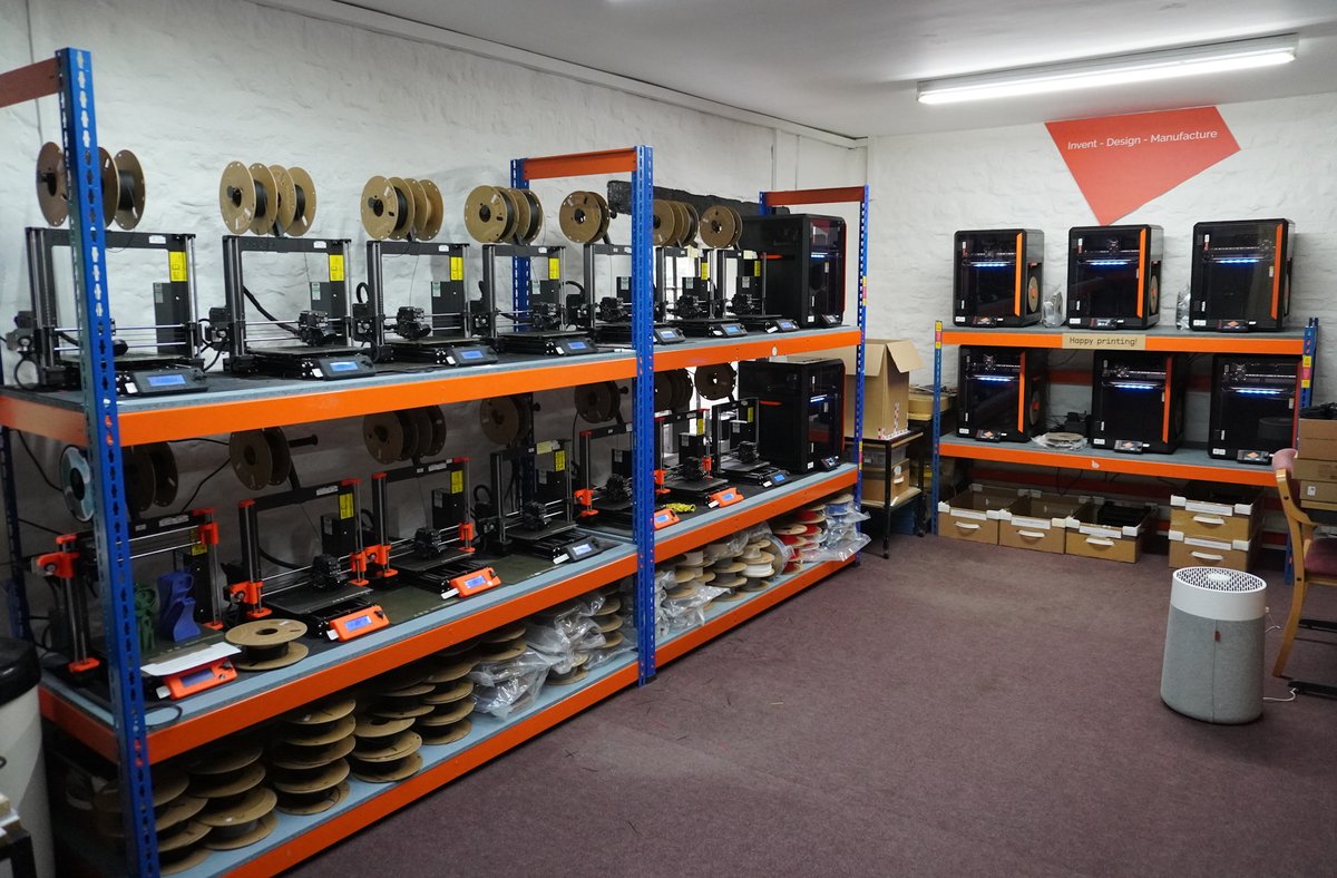 We used 92 Spools (92Kg) of <a href="/Polymaker_3D/">Polymaker</a> PolyTerra over the last 4 weeks in the 3D print farm - Printing Production Multisystem2 enclosures.
All cardboard spools recycled ♻️

We just has a new delivery of over 360 Spools of Charcoal Black to keep us busy for the next few months.