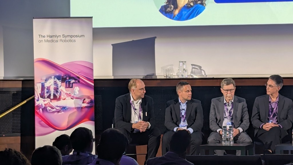 ICLHamlynRobots's tweet image. Industry Forum Panel Discussion discussing this years theme of Back to the Future: Telesurgery in 2025!
Bill Peine
Dennis Fowler
Kwok Samuel Au
Andrea Kriebel
Simon DiMao
Oliver Kutter
Nadine Hachach-Haram
Moderated by Dan Stoyanov
#HSMR25