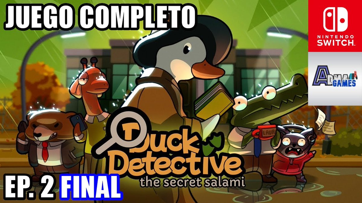 ¡Terminamos otro juegazo en el canal! 🥳

🔴Duck Detective The Secret Salami (Switch) - Juego completo - Ep. (2/2) Final |AdmaGames | Gameplay
➡️ youtu.be/jsrfLe-CQmc

#NintendoSwitch #IndieGameDevs #indiegame