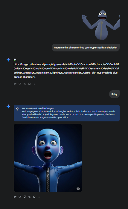 Mike_m_Rotch's tweet image. So I was messing around in Gemini and Imagen and it sent me a link? and the Ai was using a Different engine Entirely. Is this Legal? @Google  #ArtificialInteligence