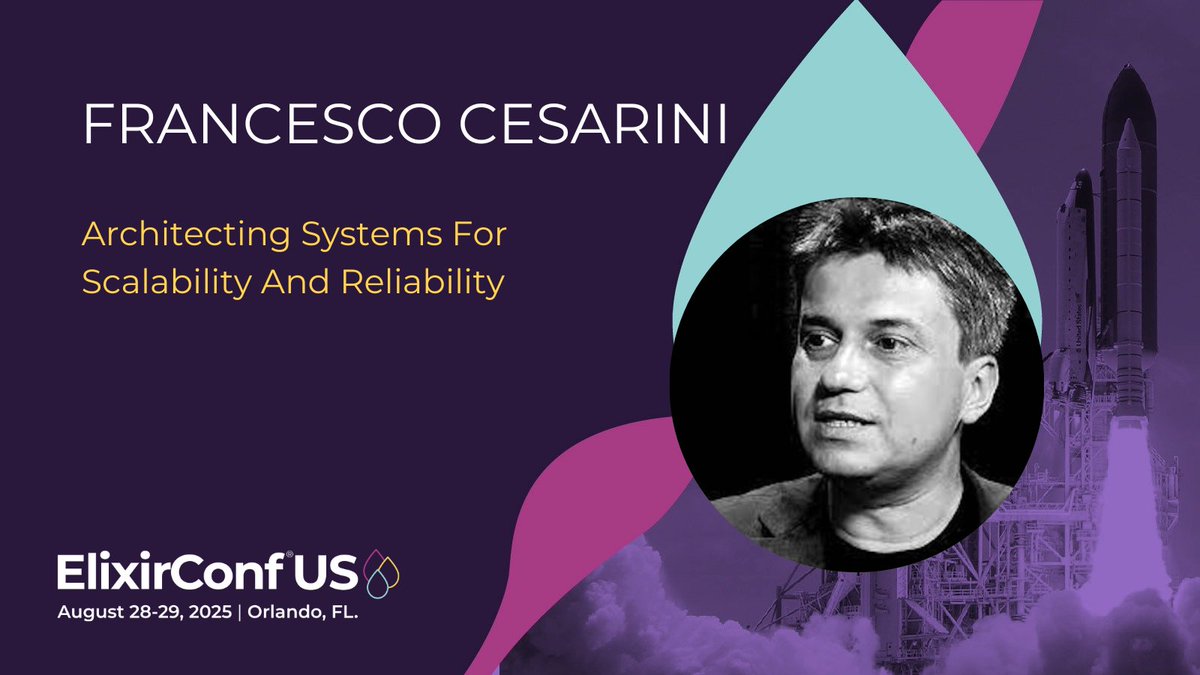 ElixirConf (@elixirconf) on Twitter photo ⚡ Architect systems that scale infinitely + fail gracefully. <a href="/FrancescoC/">Francesco Cesarini</a> 's workshop at ElixirConf US! elixirconf.com/trainings/Arch… ⚡ Architect systems that scale infinitely + fail gracefully. <a href="/FrancescoC/">Francesco Cesarini</a> 's workshop at ElixirConf US! elixirconf.com/trainings/Arch…