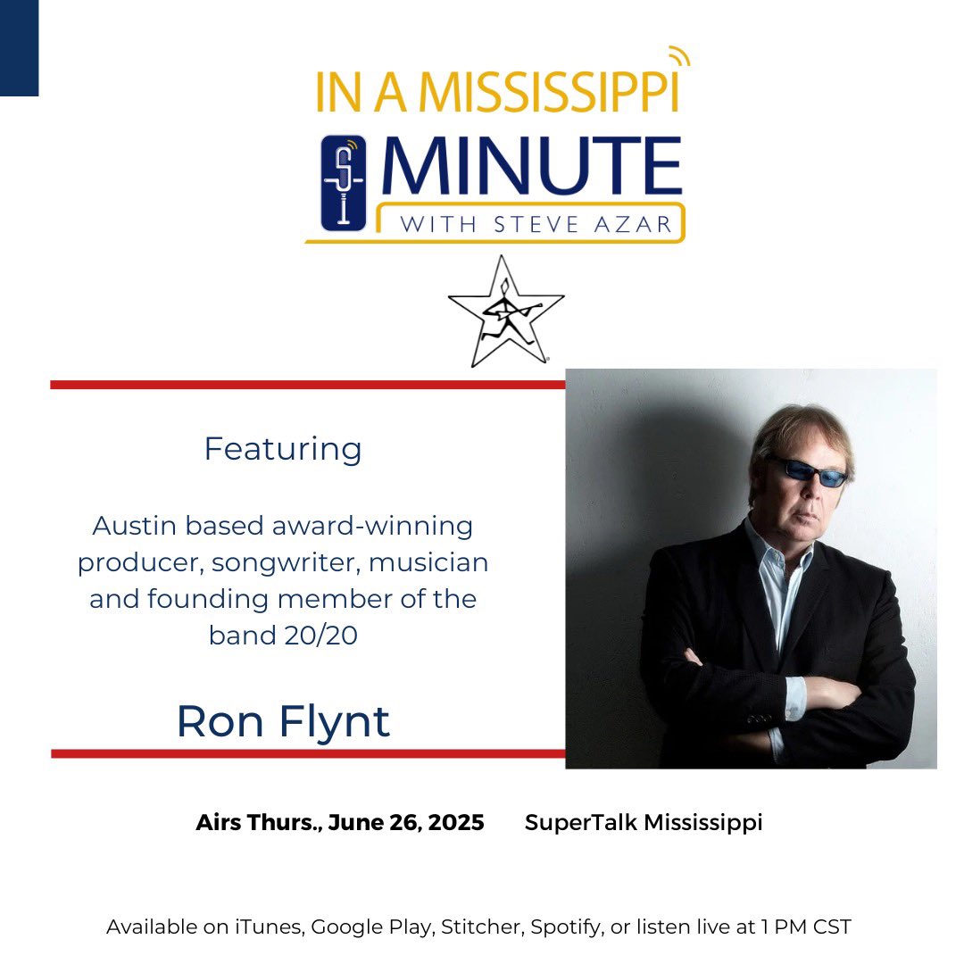Steve Azar (@steveazar) on Twitter photo Back today on In A MS Minute is Austin based award-winning music producer, songwriter, and founding member of 20/20 Ron Flynt! Tune in on <a href="/supertalk/">SuperTalk Mississippi</a> radio & check out our podcast everywhere
#superiorcatfish @visitms @guarantybank @prrofficial #dancingrabbitgolfclub @sherinsauce Back today on In A MS Minute is Austin based award-winning music producer, songwriter, and founding member of 20/20 Ron Flynt! Tune in on <a href="/supertalk/">SuperTalk Mississippi</a> radio & check out our podcast everywhere
#superiorcatfish @visitms @guarantybank @prrofficial #dancingrabbitgolfclub @sherinsauce