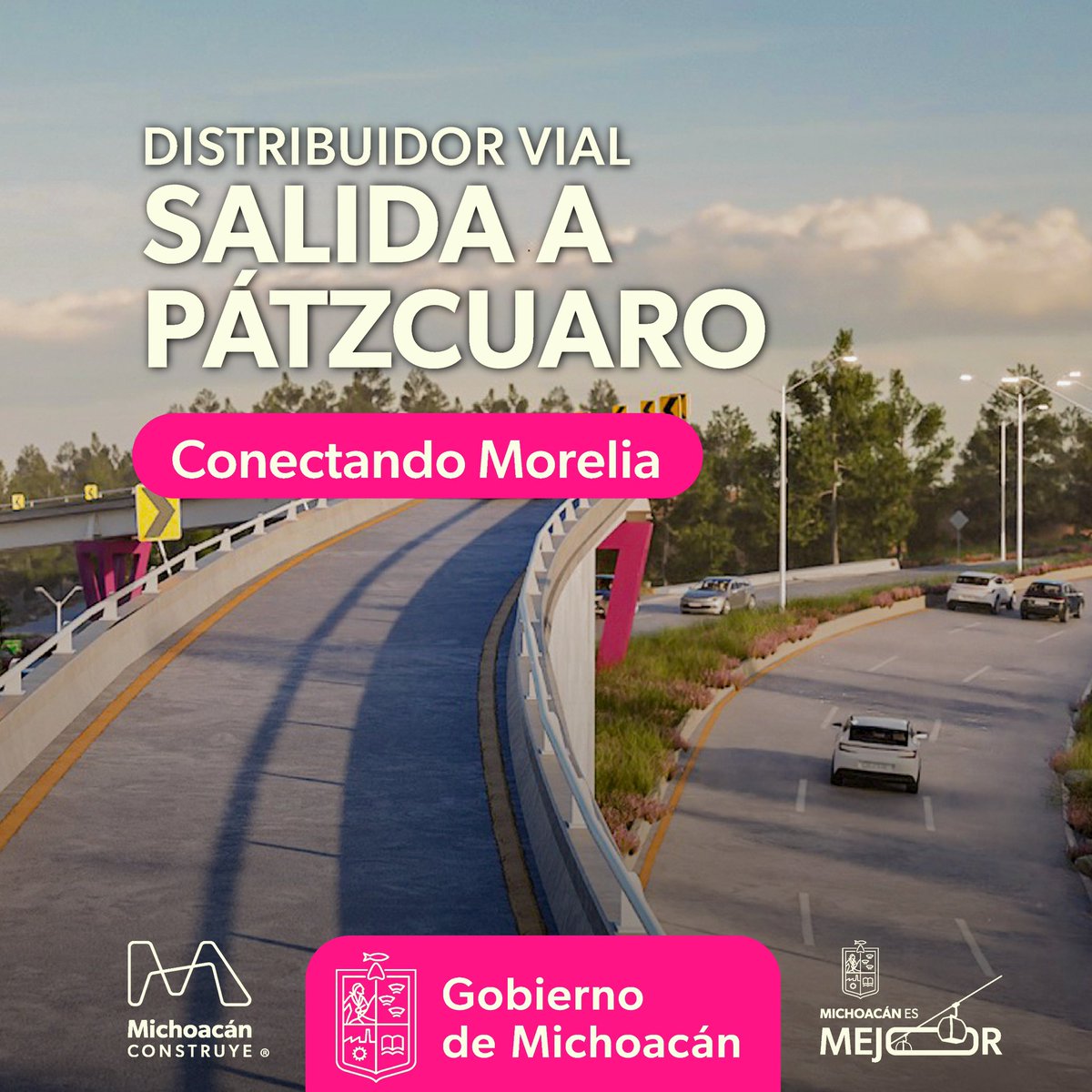 Distribuidor vial de salida a Pátzcuaro.