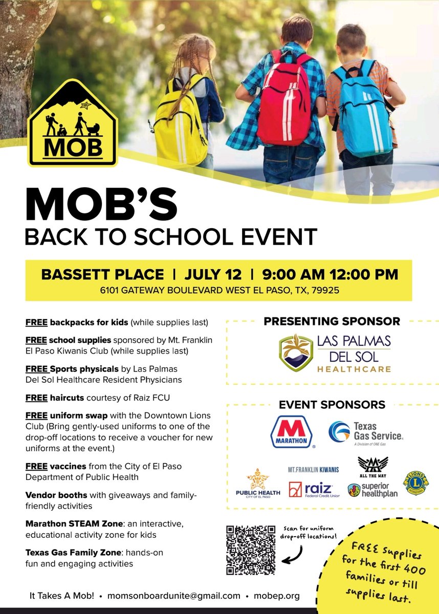 YISD Partners In Education (@yisdpie) on Twitter photo Moms On Board, a non-profit organization, invites you to join a back-to-school event. Free backpacks, school supplies, uniform swap, vaccines, and lots more! <a href="/JosieMunozG/">Josie Goeldner</a> <a href="/BrendaChR1/">Brenda Chacon-Robles, Ed.D.</a> <a href="/pacovey/">Paul Covey</a> Moms On Board, a non-profit organization, invites you to join a back-to-school event. Free backpacks, school supplies, uniform swap, vaccines, and lots more! <a href="/JosieMunozG/">Josie Goeldner</a> <a href="/BrendaChR1/">Brenda Chacon-Robles, Ed.D.</a> <a href="/pacovey/">Paul Covey</a>
