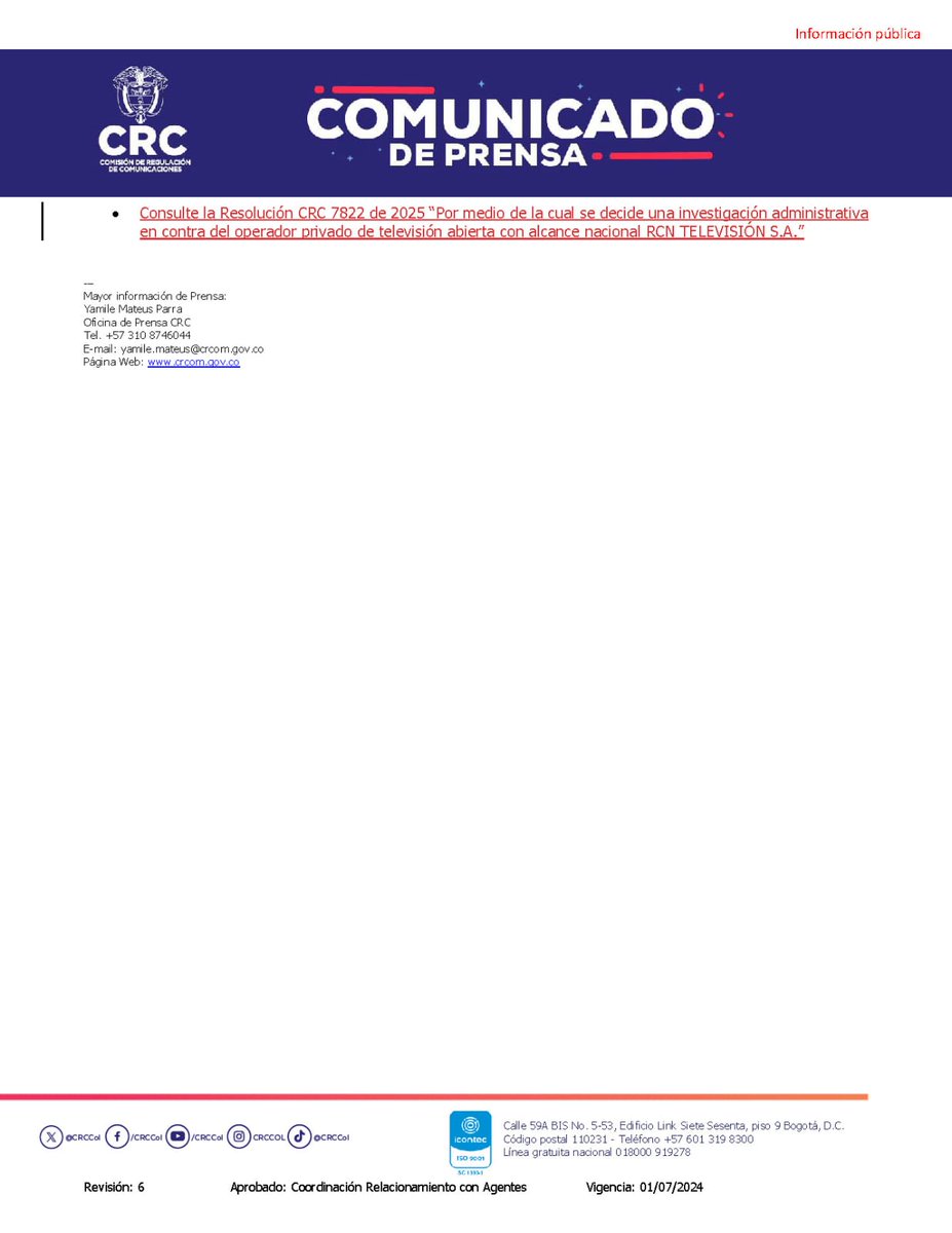 CRC Colombia tweet media