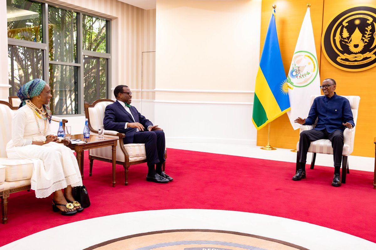 akin_adesina's tweet photo. Thank you President ⁦@PaulKagame⁩ for receiving me in Kigali yesterday. I greatly appreciate your strong support over my 10 years as President of the ⁦@AfDB_Group⁩. The Bank provided $2.5 billion to Rwanda. Many thanks for your friendship, partnership and support.🙏🏽💕 https://t.co/PQKYrJ1bSO