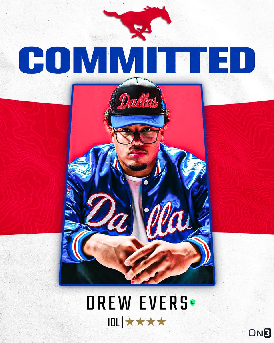 Billy Embody (@billyembody) on Twitter photo BREAKING: 4-star Flower Mound (Tex.) OL Drew Evers commits to SMU, per <a href="/Hayesfawcett3/">Hayes Fawcett</a>.
Massive land for the Mustangs over Texas A&M, Ohio State and others.
on3.com/teams/smu-must… BREAKING: 4-star Flower Mound (Tex.) OL Drew Evers commits to SMU, per <a href="/Hayesfawcett3/">Hayes Fawcett</a>.
Massive land for the Mustangs over Texas A&M, Ohio State and others.
on3.com/teams/smu-must…