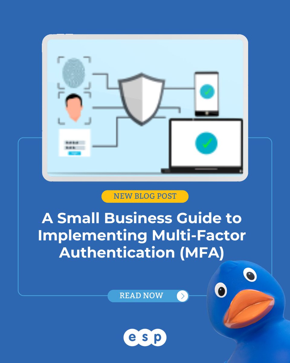 ESPProjects's tweet image. 📣Is your small business a sitting duck for cyberattacks? 🦆 Protect your data and sleep better at night.  Read more ⬇️

espprojects.co.uk/news/a-small-b…

#MFA #Cybersecurity #SmallBusinessSecurity #DataProtection #espprojects