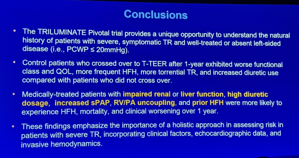 David L. Fischman (@fischman_david) on Twitter photo TRILUMINATE Pivotal RCT:Cross-over Patients. A natural history study of the trajectory of patients with severe TR. Crossover patients fared worse than those who did not cross-over. Is there any surprises here? <a href="/crfheart/">Cardiovascular Research Foundation</a> #NYValves2025 TRILUMINATE Pivotal RCT:Cross-over Patients. A natural history study of the trajectory of patients with severe TR. Crossover patients fared worse than those who did not cross-over. Is there any surprises here? <a href="/crfheart/">Cardiovascular Research Foundation</a> #NYValves2025