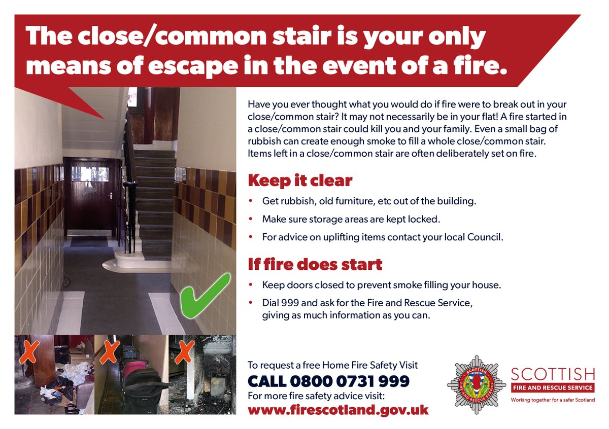 Help us help you - ensure communal stairwells and hallways are kept clear as these could become the only means of escape in an emergency. #KeepitClear

Find more on keeping fire safe &gt; nghomes.net/fire-alarms/