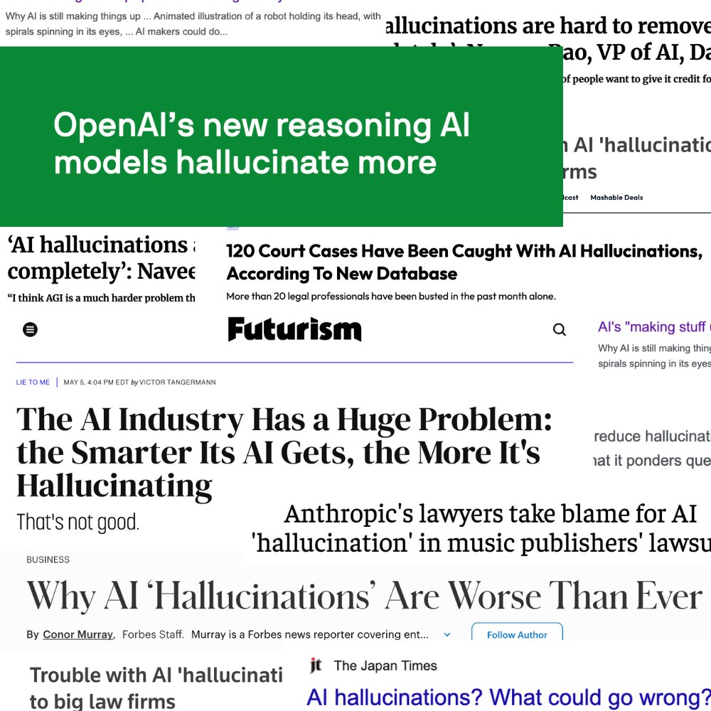 The smarter AI gets, the more confidently it lies.

New “reasoning” models from OpenAI, Google &amp; others hallucinate more than older ones, and no one’s talking about it.

Here’s why AI keeps getting less reliable👇