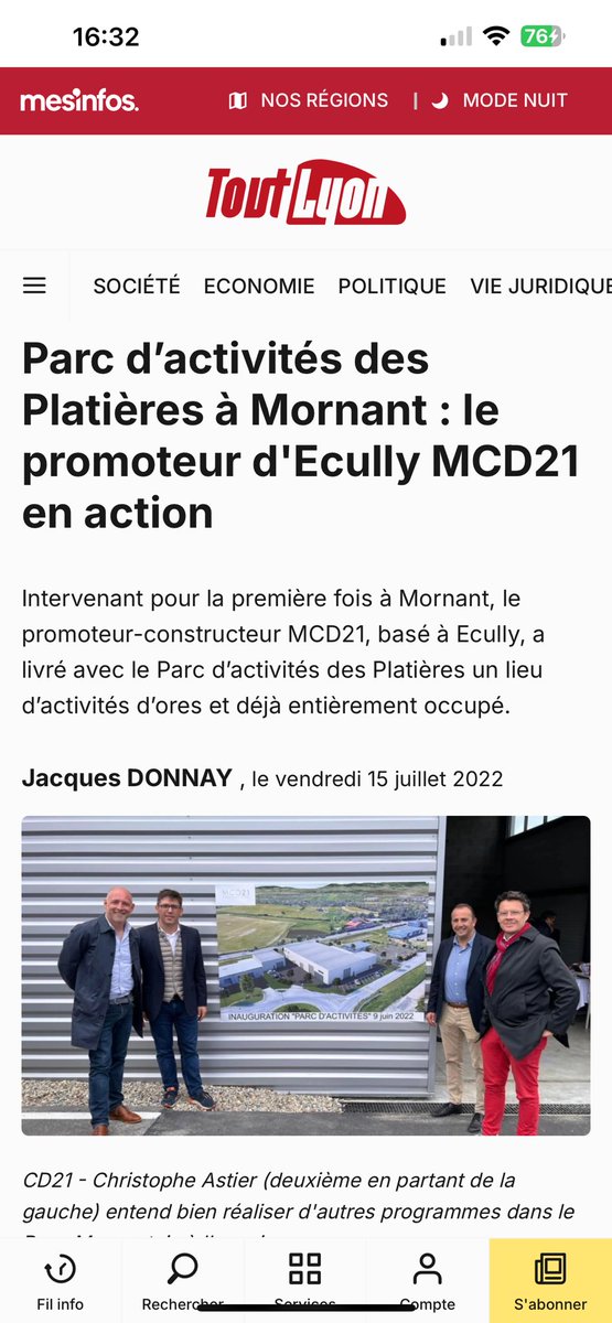 RosanneMathot's tweet photo. @yannguegan @dgccrf @Wix @ToutLyon @SophieBorg @EntrepreneurAv @pr_financier @borgstef @INPIFrance @CNIL @ConseilDeo @SNJ_national @Tout Promoteur-constructeur, dis-tu ? Basé à #Écully, dis-tu, @ToutLyon ? 
Faux. Et re-faux. Ça s’appelle une pratique commerciale trompeuse et une publicité mensongère. Tes lecteurs et Le Procureur vont apprécier. #lyon #immobilier https://t.co/r0bqLlsBTT