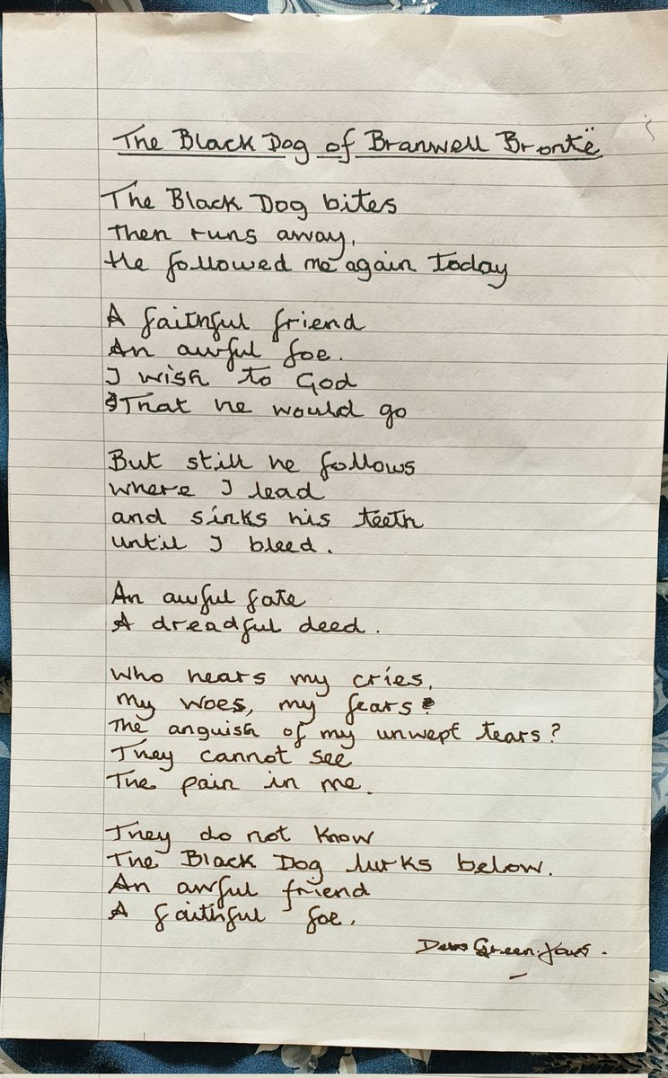 Deb's Daily Brontë 
My small tribute to Branwell Brontë  who must have known 'The Black Dog' of depression very well. ©DebsGreenJones  #Botd #BranwellBrontë