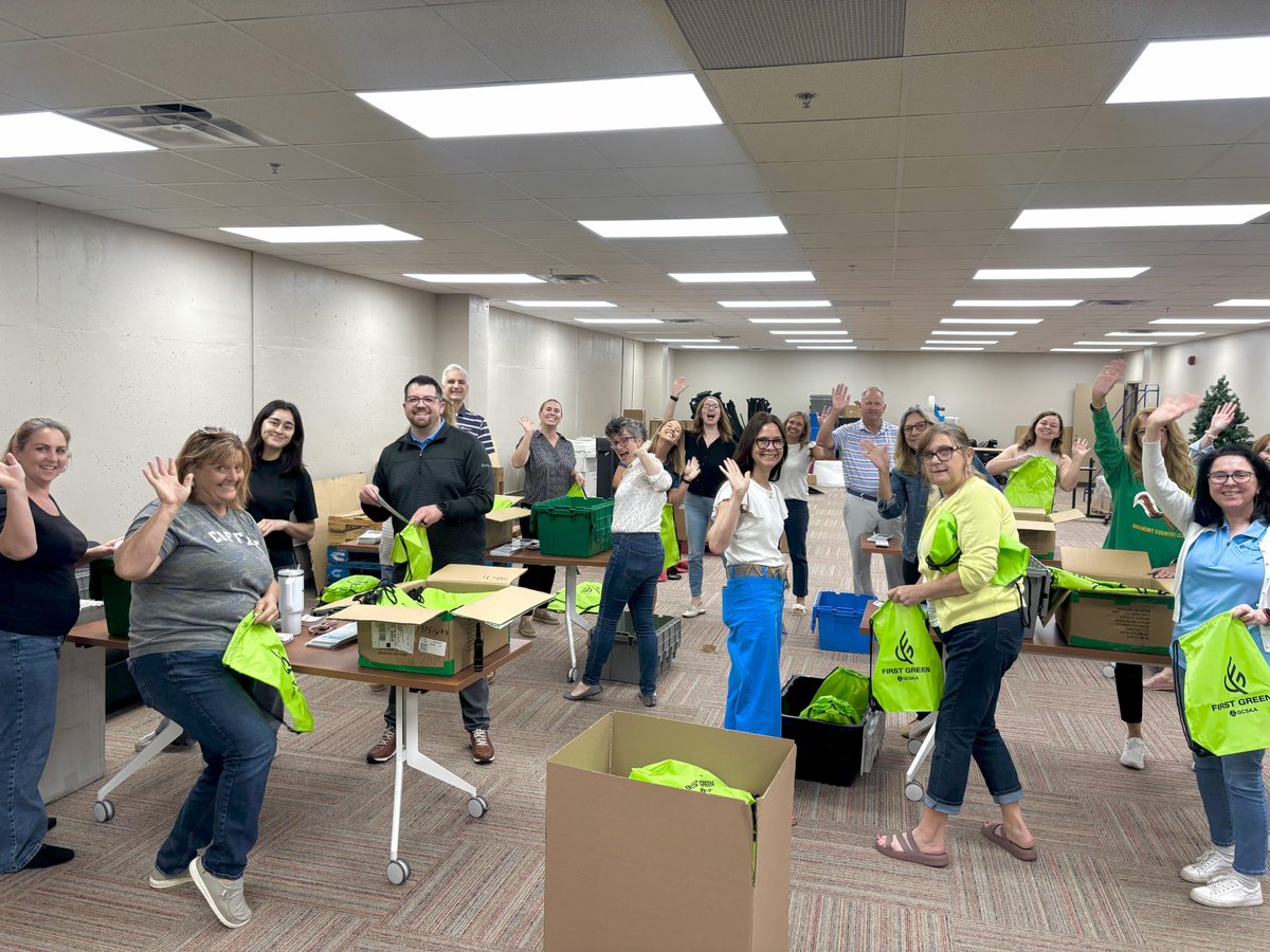 Team work makes the dream work! <a href="/GCSAA/">GCSAA</a> staff turns out when you have 800 student bags to pack in a limited amount of time. Reminder - just because school is out for the summer doesn't mean First Green field trips stop. Reach out to schedule!