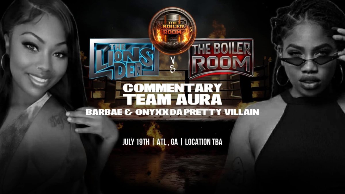 Attention: If You Not Doing Anything July 19th‼️Come Meet The Most Highly Recommend Co- Hostess In Today’s Battle Rap Culture <a href="/DarealOnyxx/">𓂀 𝕆𝕟𝕪𝕩𝕩 𝔻𝕒 ℙ𝕣𝕖𝕥𝕥𝕪 𝕍𝕚𝕝𝕝𝕒𝕚𝕟 𓂀</a> &amp; <a href="/ladii_kii/">BARBaë ❤️💕💋</a> They Are Team Aura 💫 &amp; They Rep For The Ladies 🫶🏾 As They Will Stand Beside TayRoc‼️ Please Pull Up &amp; Support All The Women.