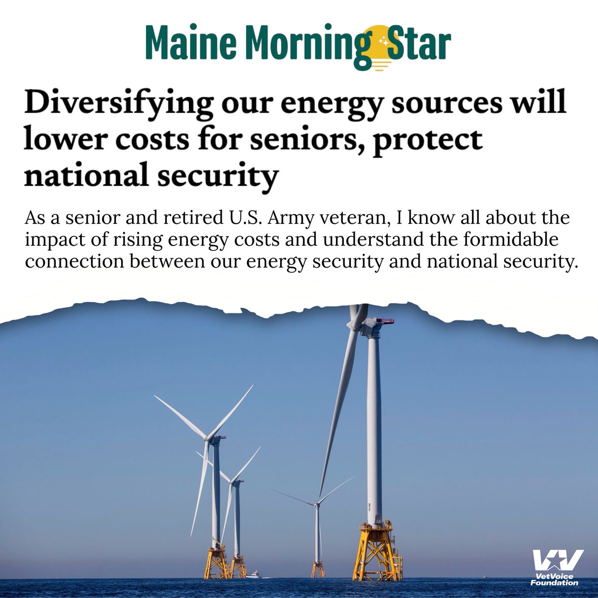 VetVoiceFound's tweet image. Important OpEd by Col. (Ret.) Steve Ball: 

“As a senior and retired U.S. Army veteran, I know all about the impact of rising energy costs and understand the formidable connection between our energy security and national security.”

MORE:  mainemorningstar.com/2025/06/25/div…