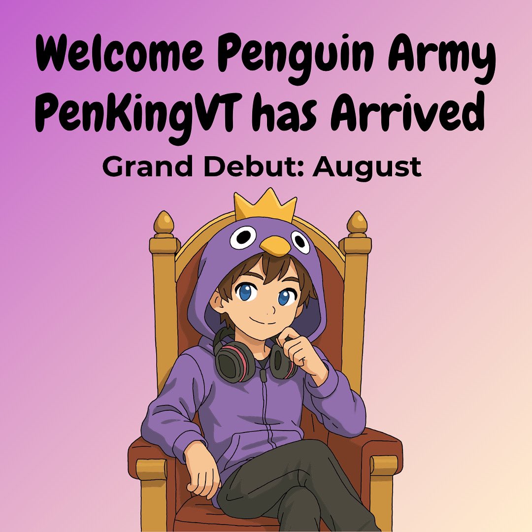 PenKingVT's tweet photo. WELCOME, PENGUIN ARMY! 👑🐧 PenKingVT has arrived on X! Get ready for cozy games, anime chaos, Pokémon fun &amp; royal shenanigans. GRAND DEBUT: AUGUST! Follow for sneaks! #PenKingVT #VTuberDebut #NewVTuber https://t.co/zG3rI8NRTz