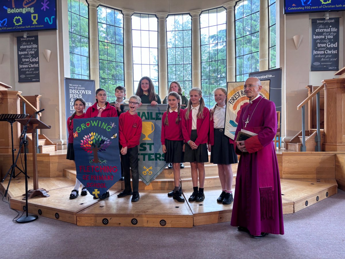 Fabulous leavers services in Crowborough today with Bishop Martin; pictured here with pupils from the Bluebell Federation Schools <a href="/ChichesterDio/">Chichester Diocese</a>