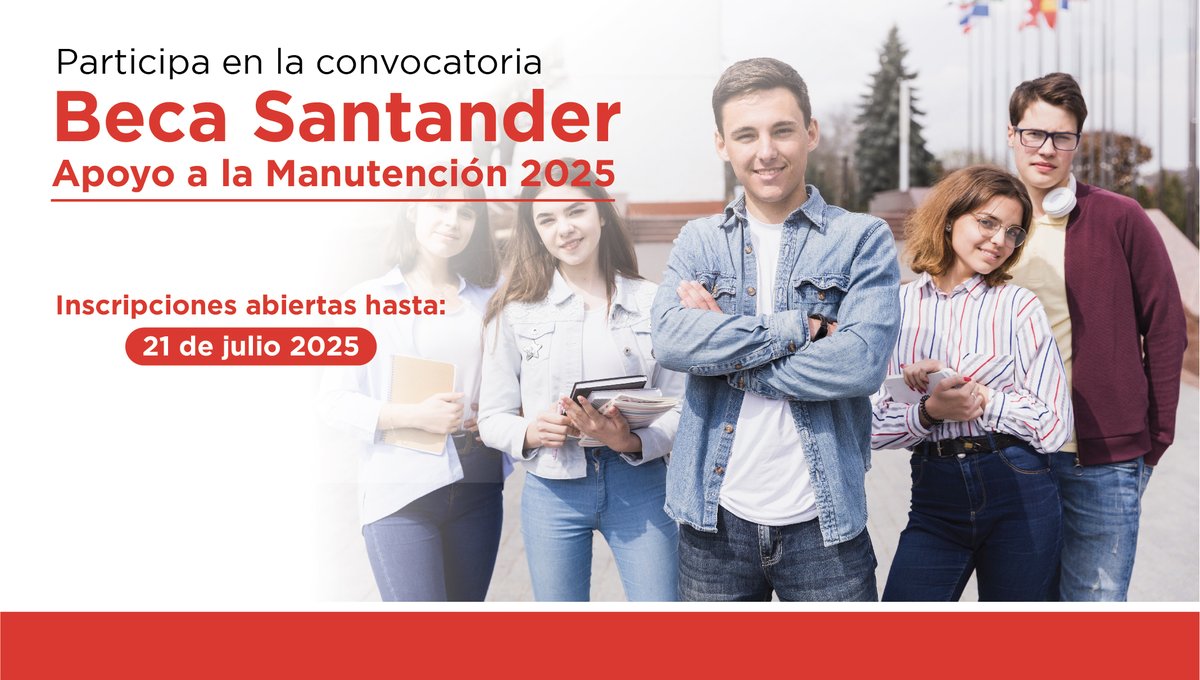 🎓 ¡Atención Berrendos y Berrendas!
Ya puedes postular a la Beca Santander Apoyo a la Manutención 2025 💸
🏅 300 becas de $9,000 a nivel nacional
🗓 Regístrate antes del 21 de julio
📲 app.santanderopenacademy.com/es/program/apo…
#BecasSantander #SomosBerrendos #SomosBerrendas