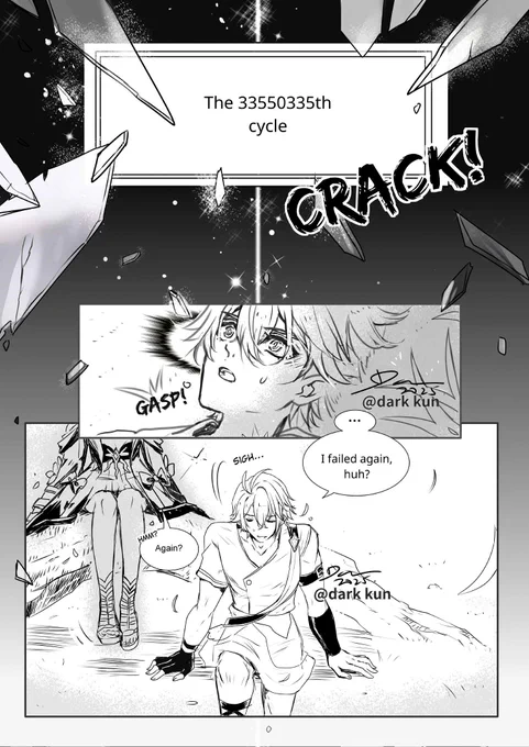 Headcanon that Phainon is the only one who remembers all his cycles, and he can't do anything about it 

(Part 1)

Drawing rather slowly, cuz still coughing.

#hsrcreator #hsrfanart #Phainon 