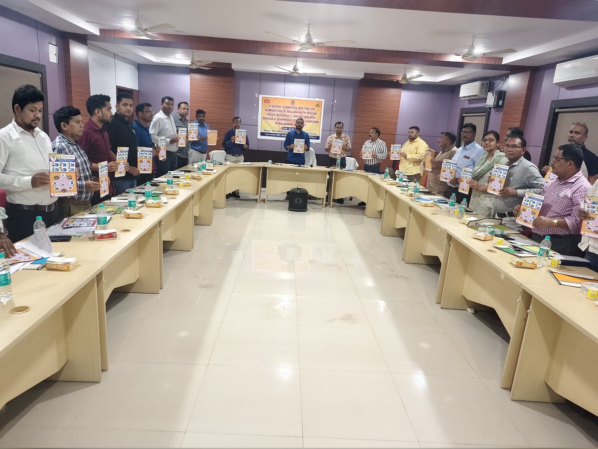 Steering Committee Meeting on Elimination of Malaria along with prevention and Control of Malaria, Dengue, Diarrhoea in Kalahandi District along with unavailing of Flash Cards for Dengue control was held under the Chairmanship of Collector &amp; DM in Res office Conf Hall today.