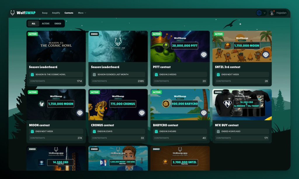 Crypto Verse (@cryptoverse_co) on Twitter photo New look. New speed. Same Wolf attitude. 🐺
@WolfSwapdotapp just rolled out their biggest UI upgrade yet and it's 🔥
Here’s what’s cooking:
⚡️ Split Routing: Now pulls liquidity from multiple DEXs and V3 pools in one go. Best prices? Always.
🎯 Contests Hub 2.0: Cleaner, New look. New speed. Same Wolf attitude. 🐺
@WolfSwapdotapp just rolled out their biggest UI upgrade yet and it's 🔥
Here’s what’s cooking:
⚡️ Split Routing: Now pulls liquidity from multiple DEXs and V3 pools in one go. Best prices? Always.
🎯 Contests Hub 2.0: Cleaner,