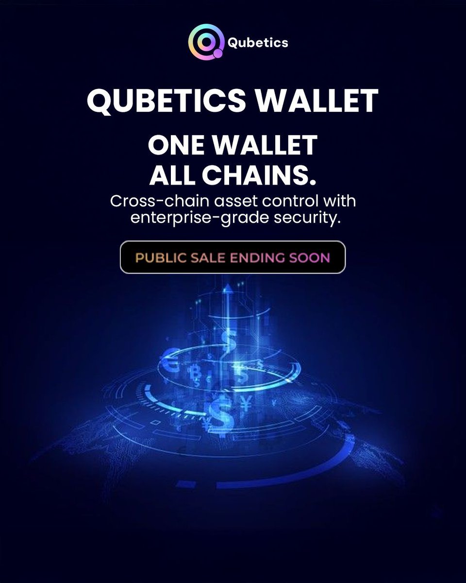 Take control of your digital assets across multiple networks—secured by enterprise-grade infrastructure.

🌐 Cross-chain compatibility
🛡 Unified asset management
🚀 Built for the multi-chain future

⏳ Public Sale Ending Soon
Less than 4 days remain to join the Qubetics public