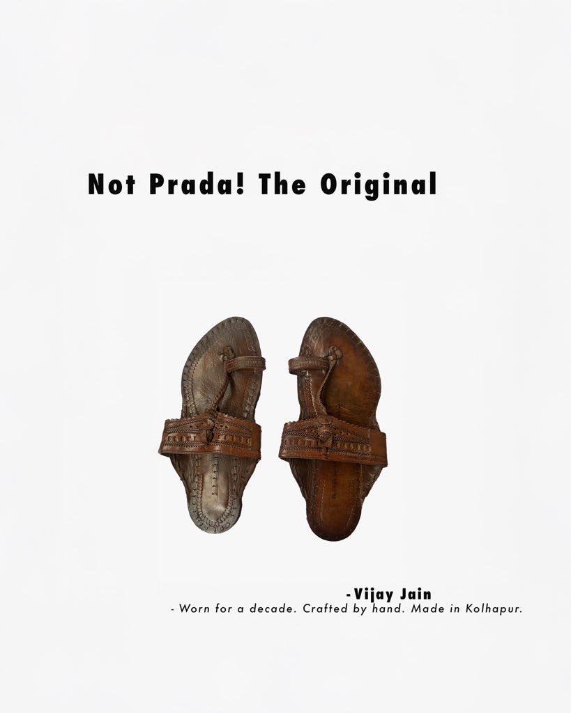 VijayJain_vj's tweet photo. Not Prada ! The Original
- Vijay Jain
Worn for a decade. Crafted by hand. Made in Kolapur
#notprada #kohalpur #MadeInIndia #handcrafted #luxurybrand https://t.co/vWubz5kmDZ
