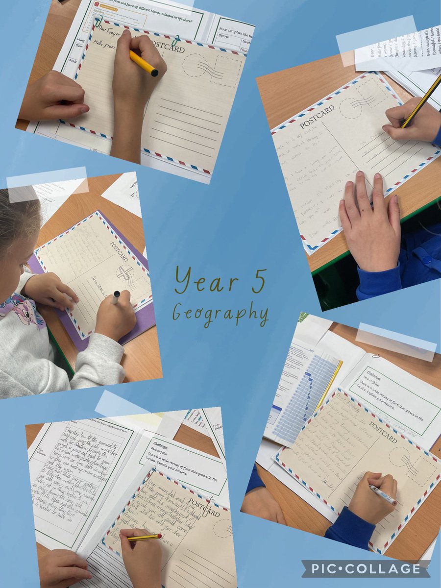 Year 5 have produced some fabulous work in Geography. We have been learning about different biomes. As part of their lesson, children imagined themselves on an extraordinary holiday in a tundra. They each wrote a postcard to a friend, capturing the flora and fauna. 🦭❄️
