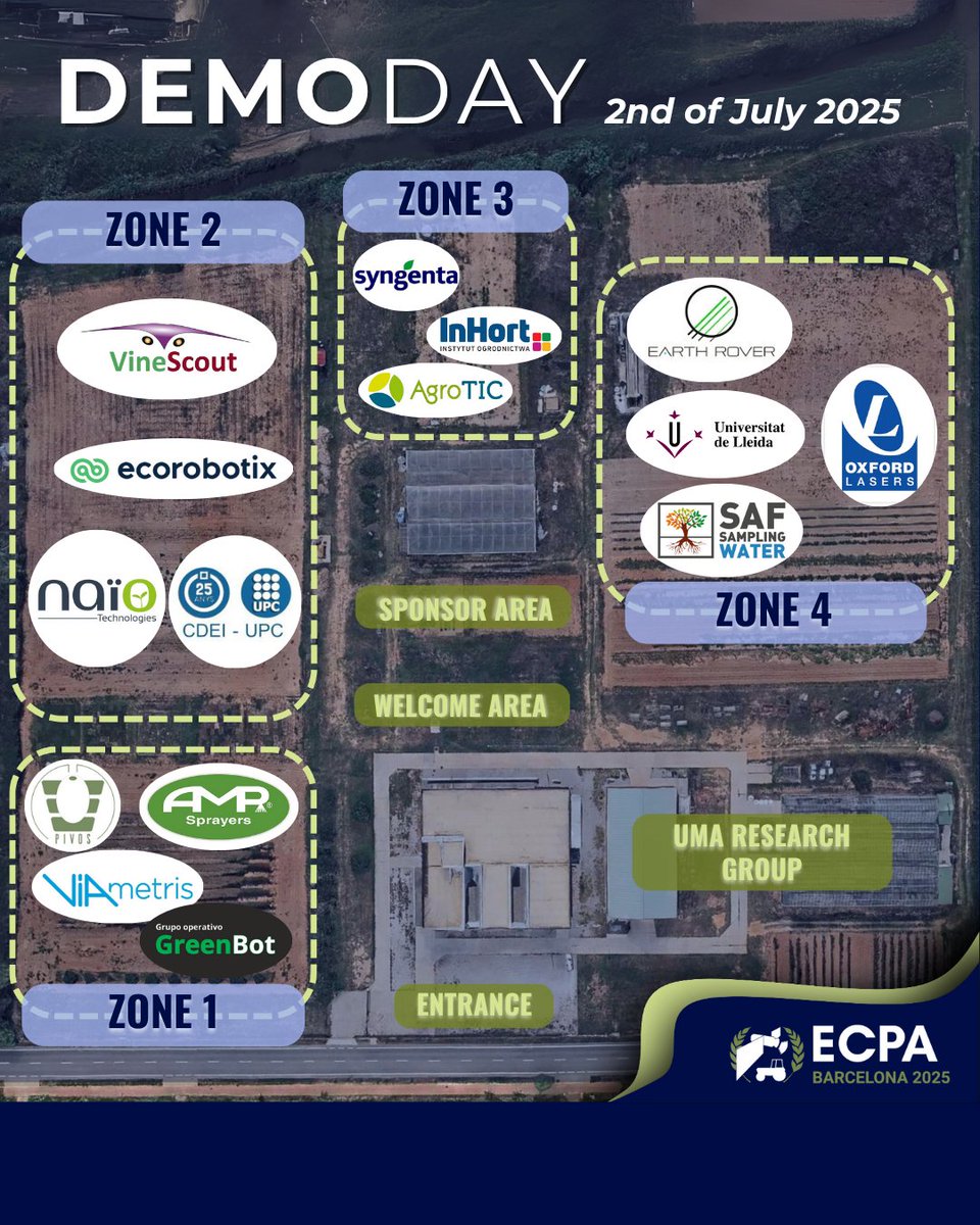 🤖 This is not a pitch. It’s precision tech, live in the field.

📍 #ECPA2025 Demo Day · July 2 · Agropolis UPC

🚌 Departure: 08:00 from Campus Nord

#SmartFarming #DemoDay #AgriTech