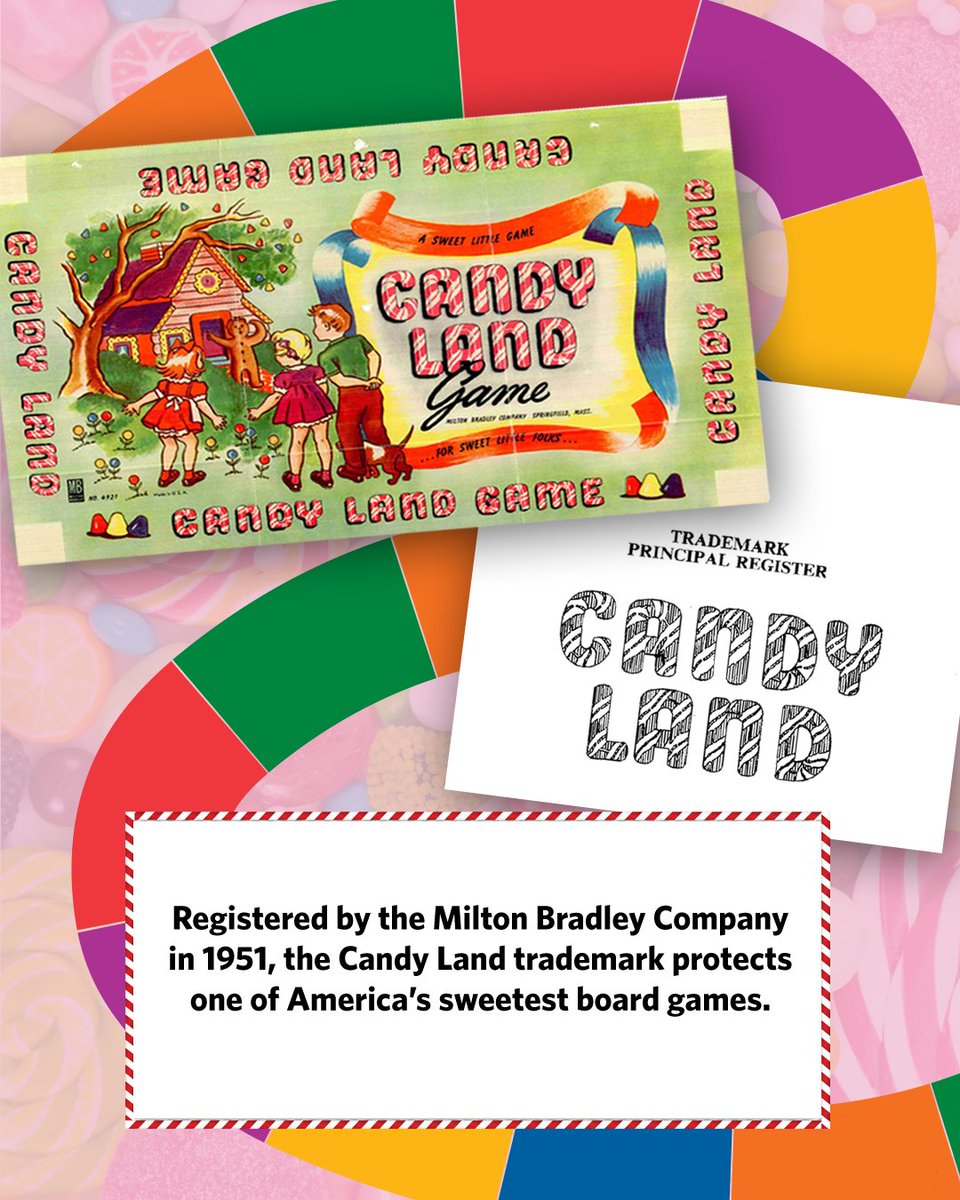 We're celebrating #NationalCandyMonth with some sweet trademark history. On this day in 1951, the children's game Candy Land, created by Eleanor Abbott, became a registered trademark that is now owned by <a href="/Hasbro/">Hasbro</a>.