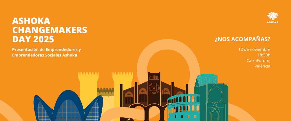 Ashoka España (@ashokaspain) on Twitter photo 🎉 ¡Por fin podemos contarlo!
 
Ya tenemos fecha para nuestro evento más esperado del año: el Ashoka Changemakers Day 2025. 💥
🗓️ 12 de noviembre de 2025
🕝 18:30h
📍 CaixaForum València 🎉 ¡Por fin podemos contarlo!
 
Ya tenemos fecha para nuestro evento más esperado del año: el Ashoka Changemakers Day 2025. 💥
🗓️ 12 de noviembre de 2025
🕝 18:30h
📍 CaixaForum València