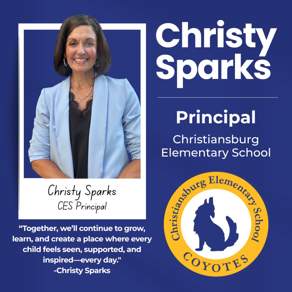 Please join us in congratulating Christy Sparks as the next principal at Christiansburg Elementary School! Mrs. Sparks currently serves as the assistant principal at CES. For more information on Mrs. Sparks, visit: mcps.org/article/2285740

#WeAreMCPS