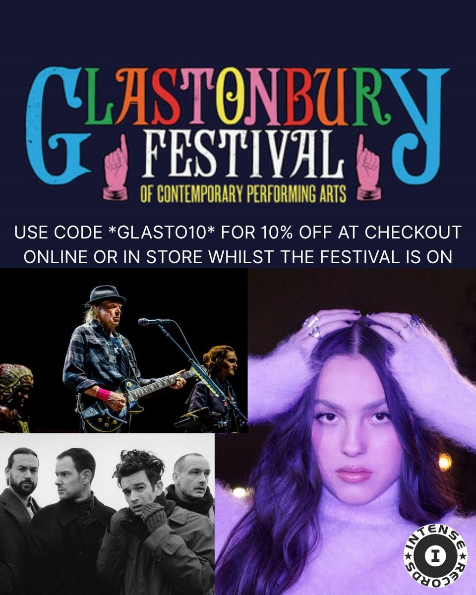 JUST IN TIME FOR GLASTONBURY WE HAVE SELECTED SOME OF OUR FAVOURITES AND GIVEN YOU A CODE TO SAVE 10% OFF OF THEM. USE CODE *GLASTO10* FOR 10% OFF AT CHECKOUT (NOT VALID ON EQUIPMENT) ! VIEW OUR SELECTED ARTISTS HERE - intenserecords.com/search/%23glas…