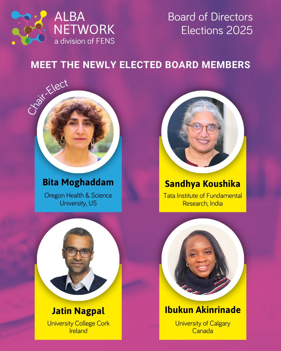 network_alba's tweet image. Congratulations to our newly elected Board members:
🎉 Sandhya Koushika, Jatin Nagpal, and Ibukun Akinrinade
🎉 Chair-Elect: Bita Moghaddam
Thank you to everyone who joined the ALBA General Assembly 2025! 💙
We’re grateful for your energy and insights. Onward in our mission for…