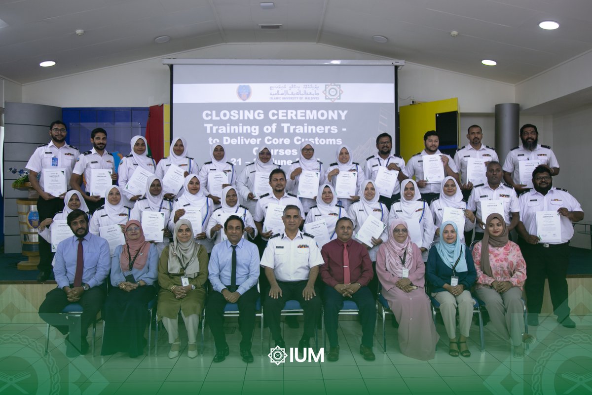 Islamic University of Maldives (@official_ium) on Twitter photo The Centre for Continuing Education @ IUM, recently concluded a "Training of Trainers" program for <a href="/CustomsMv/">Maldives Customs Service</a>, equipping officers with core skills in lesson delivery, learner engagement & andragogy. Kudos to all participants on their successful completion! The Centre for Continuing Education @ IUM, recently concluded a "Training of Trainers" program for <a href="/CustomsMv/">Maldives Customs Service</a>, equipping officers with core skills in lesson delivery, learner engagement & andragogy. Kudos to all participants on their successful completion!