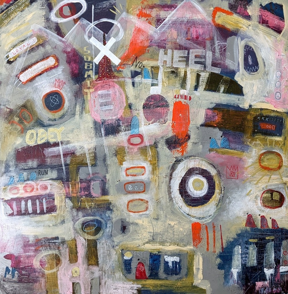 🎨 #ArtTherapistArt by trainee Martin Hyde, a trainee from the University of Derby 

HEEL  | Acrylic on canvas | 2025 

🔗 Find out how to share your artwork with us: baat.org/galleries/abou…