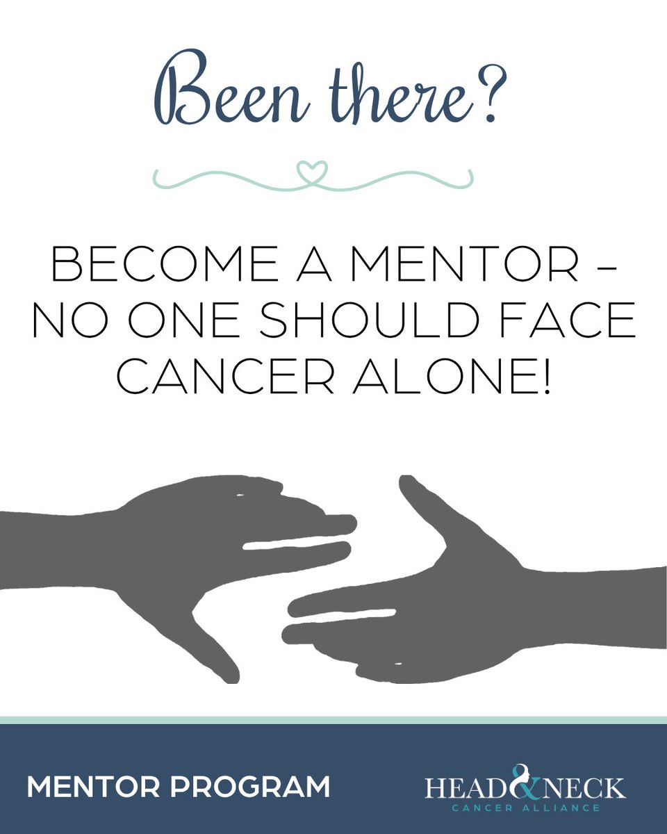 No one should face cancer alone! That's why we've partnered with Imerman Angels to provide peer-to-peer support for the HNC community. Whether you are a patient, survivor, or caregiver, you can connect with someone to give or receive help.  headandneck.org/peer-to-peer-p…