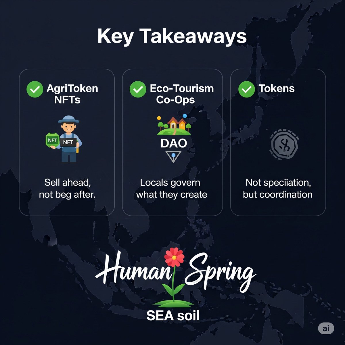 E__ben__'s tweet photo. 14/SEA doesn’t need more extractive platforms.
It needs regenerative digital infrastructures...
Web3 gives us the tools.
Let’s use them to build for farmers, for villages, for the future.
#Web3SEA 🌏 #Web3Community #SoutheastAsia
@SuperteamVN 🚀 https://t.co/5lzpMasEpT