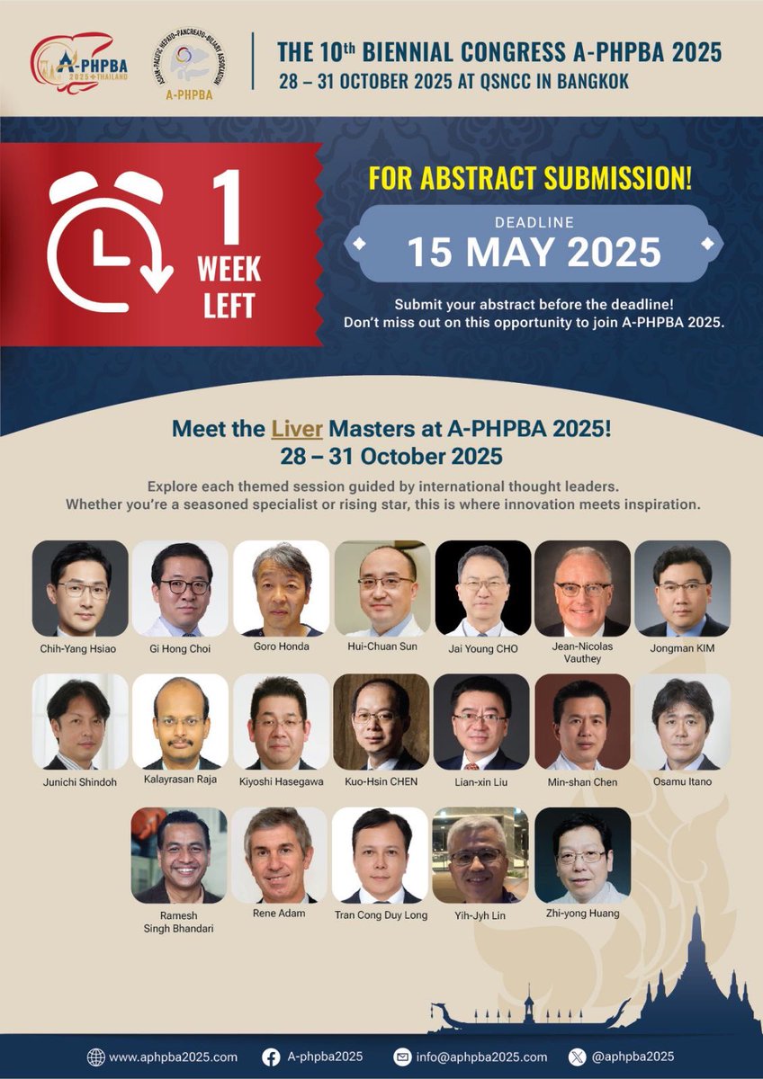 Glad to see myself amongst liver surgeons around the world!!
Super excited for <a href="/APHPBA/">A-PHPBA</a> Bangkok 2025!! <a href="/IHPBA/">IHPBA</a>