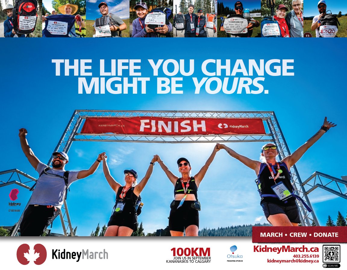 Get ready to march! The <a href="/kidneymarch/">Kidney March</a> is happening Sept 6 – 7! 🏃 

Walk the farthest you have ever walked and raise the most you have ever raised to fight kidney disease.   Kidney March is more than an event; it’s a movement! 

Learn more at bit.ly/3SqGfCz