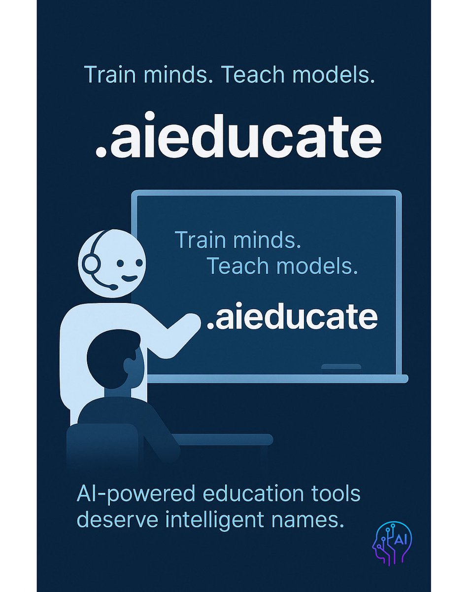 dotaidomains's tweet image. After .ailearn, meet its perfect pair: .aieducate

Train students. Teach agents. Scale knowledge.

🎓 For teachers, trainers, and edu platforms.

🔗 freename.io/discover/aiedu…

#AIeducation #aieducate #ailearn #AIagents #Web3Domains