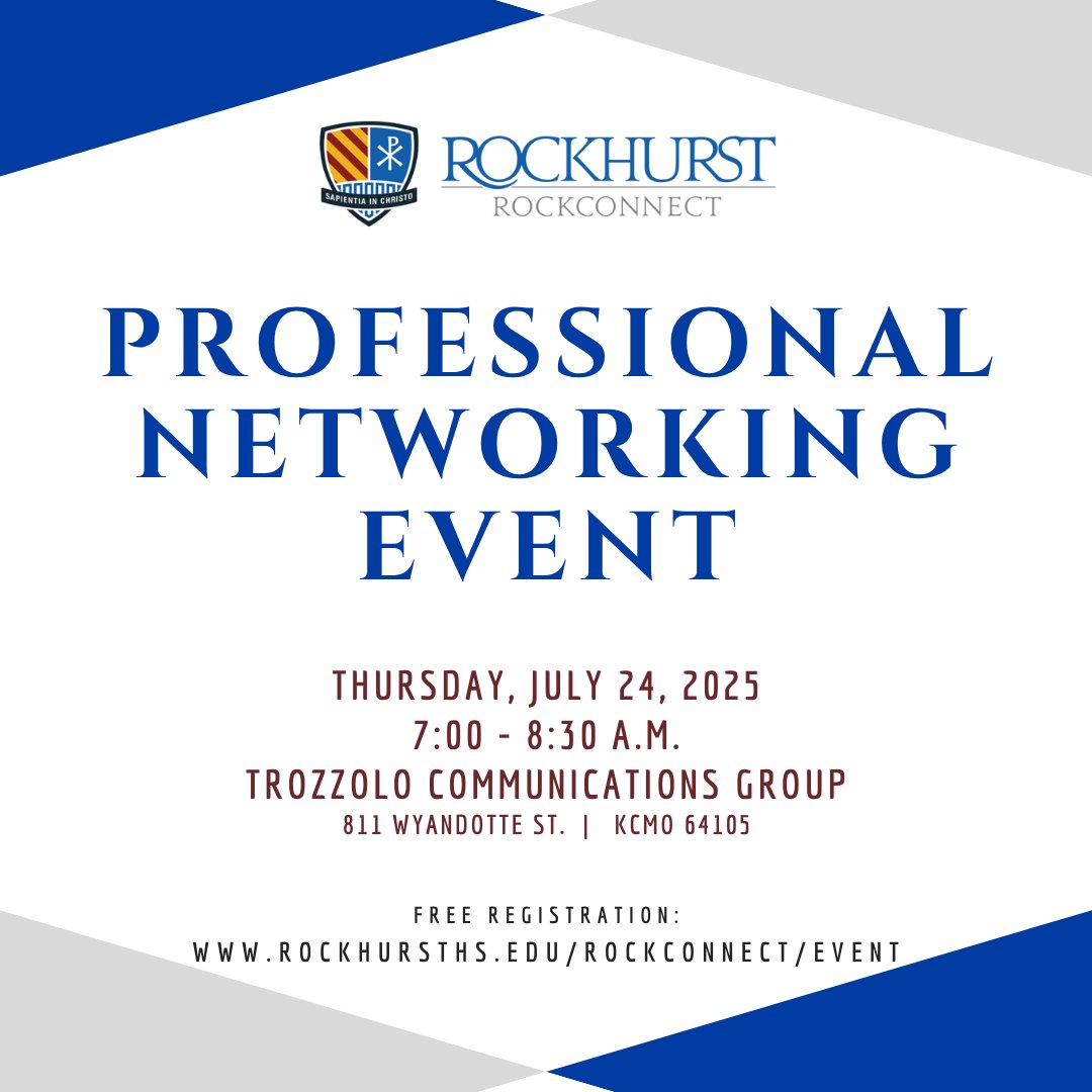 Rockhurst Alumni are invited to <a href="/Trozzolo/">Trozzolo</a> on Thursday, July 24 for a RockConnect professional networking event! Join us for coffee and networking beginning at 7:00 a.m.

Free registration: rockhursths.edu/alumni/rockcon… AMDG