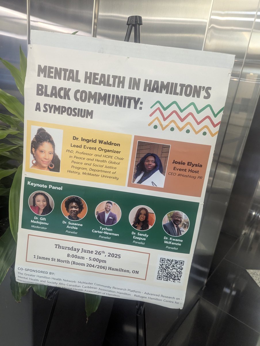 McMasterOCE's tweet image. Supporting "Mental Health in Hamilton's Black Community: A Symposium" at @McMasterU downtown campus #HamOnt hosted by @ingrid_waldron @mcmasterhum
✅Youth plenary on Black youth experiencing mental health struggles & access to services
✅Discussions about mental policy