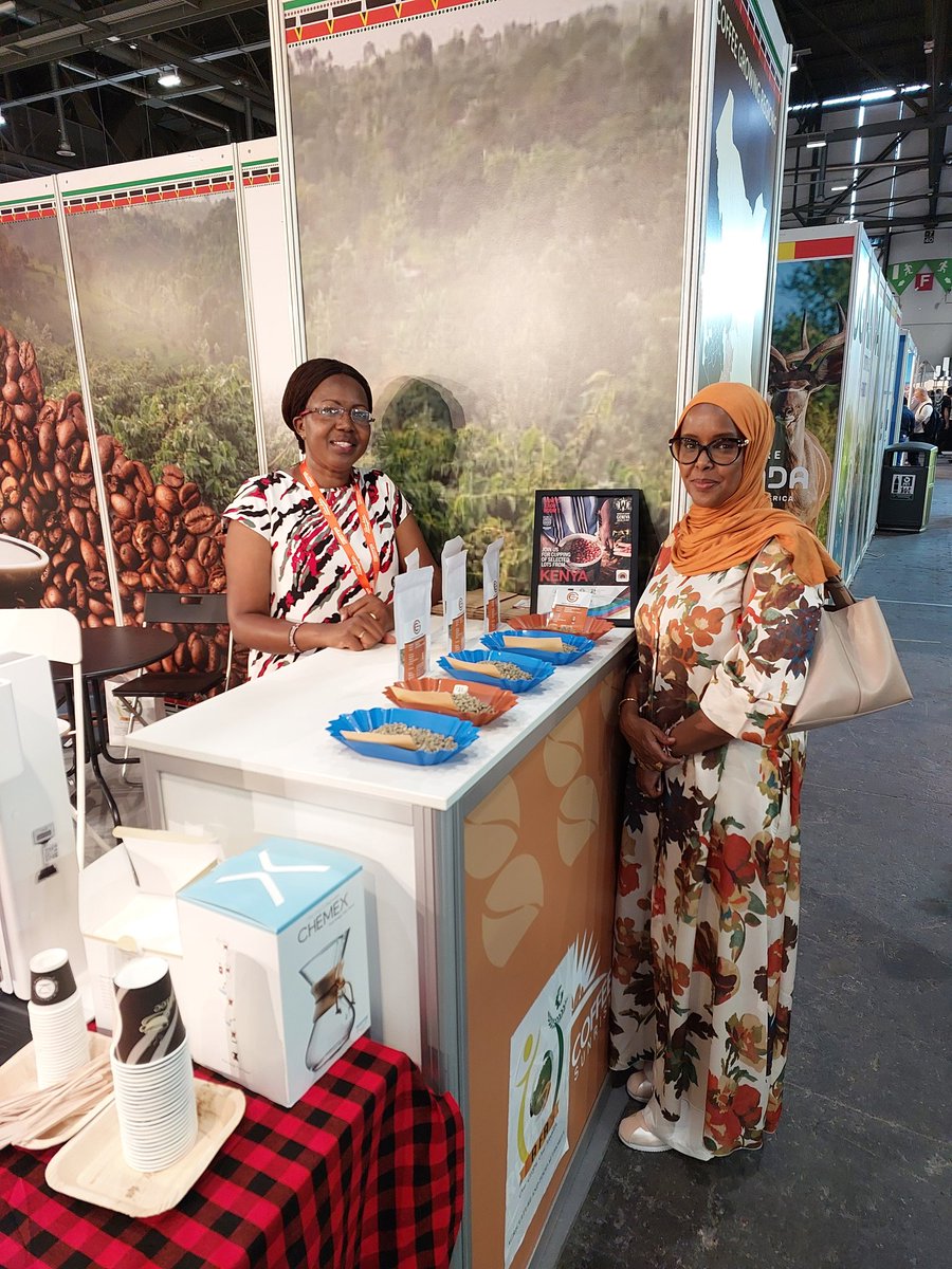 Amb. Fouzia Abass joined the Kenyan team at the 2025 World of Coffee Expo that is taking place at the Palexpo. The event brings together key players in the coffee value chain worldwide. She interacted with representatives from AFA's Coffee Directorate, Gibsons Coffee